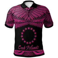 Cook Islands Polynesian Polo Shirt - Poly Tattoo Pink Version