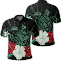 Alohawaii Shirt - Hawaiian Map Turtle Hibiscus Polynesian Polo Shirt - AH - J4R