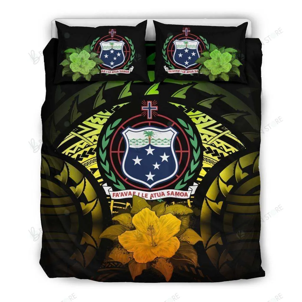 Samoa Reggae Hibiscus Bedding Set Bedroom Decor