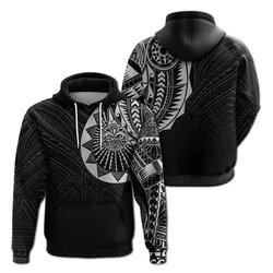 Polynesian Full Sleeve Tattoo Hoodie Silver Vibes LT7