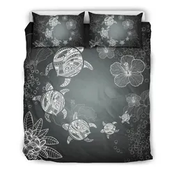 Hawaii Polynesian Hibiscus Turtle Bedding Set Under Beach White Ah J7 Dhc1712823Dd