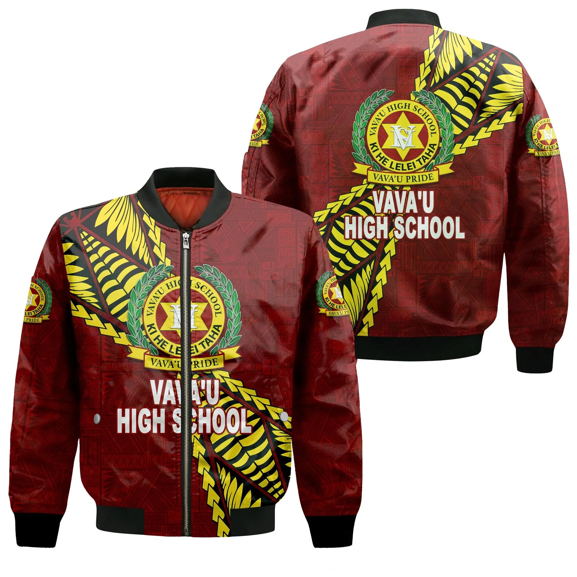 Tonga Vavau High School Tongan Patterns Bomber Jacket - LT12