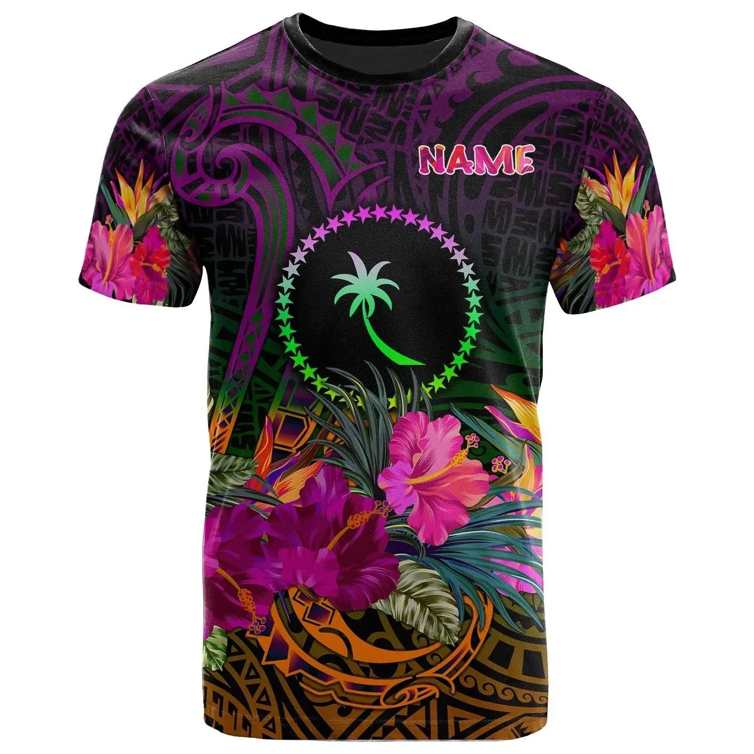 Chuuk Personalised T-Shirt - Summer Hibiscus - BN15