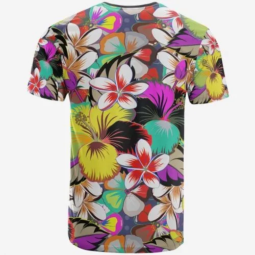 Polynesian T shirt - Hibiscus and Plumeria Patterns