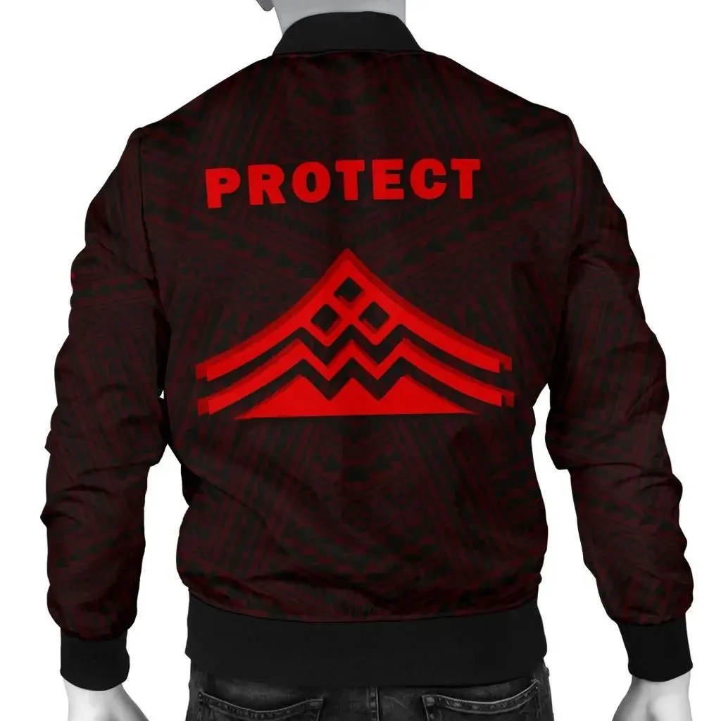 FamilyGater Jacket - Hawaii Mauna Kea Polynesian Men's Bomber Jacket Red - AH - J71