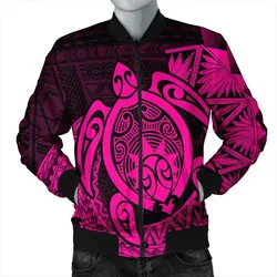 Hawaii Polynesian Turtle Bomber Jacket - Pink