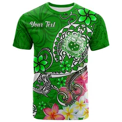 Samoa Custom Personalised T-Shirts - Turtle Plumeria (Green)