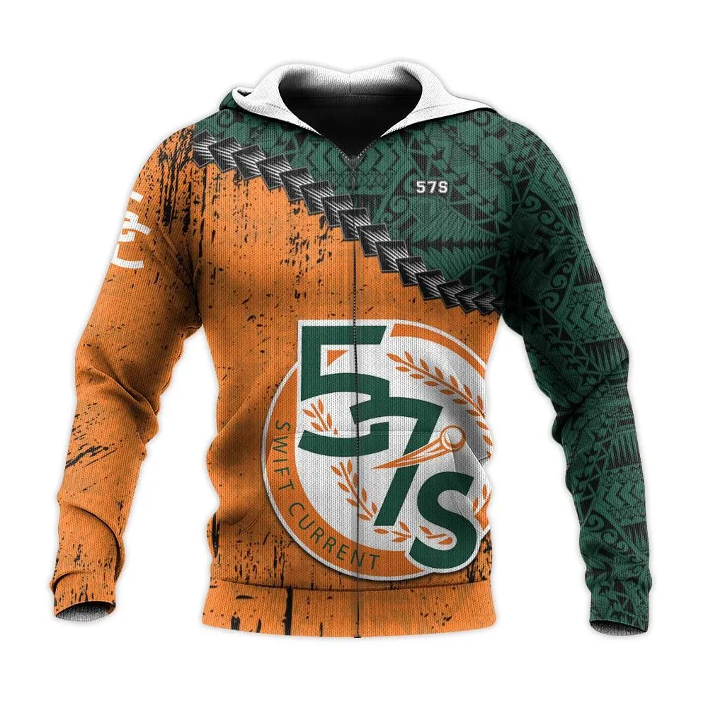 Swift Current 57s Hoodie Grunge Polynesian Tattoo - CA BASEBALL