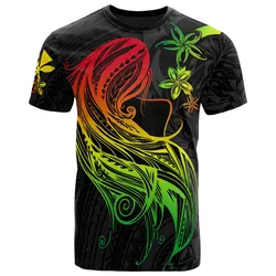 Polynesian Hawaii anaka Maoli Girl Hair Plumeria Unisex 3D T-Shirt All Over Print HNAHC