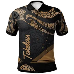 Tokelau Polynesian Polo Shirt - Poly Tattoo Gold Version