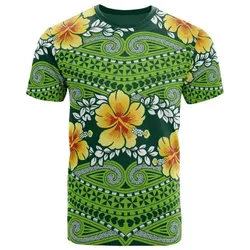 Polynesian All Over T shirt - Polynesian Hibiscus Pattern