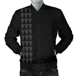 FamilyGater Jacket - Hawaii Kakau Polynesian Coat Of Arms Men's Bomber Jacket - Grey - AH - J6