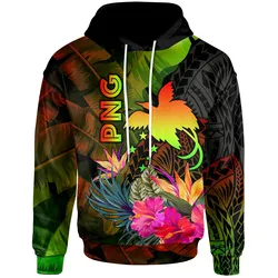 Papua New Guinea Polynesian Hoodie -  Hibiscus and Banana Leaves