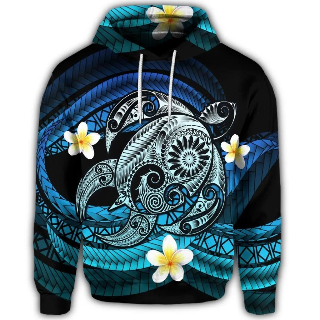 Hawaiian Turtle Plumeria Polynesian Hoodie - Mela Style