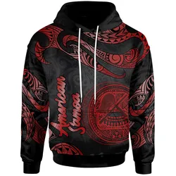 American Samoa Polynesian Hoodie - Poly Tattoo Red Version