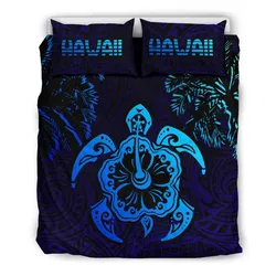 FamilyGater Bedding Set - Cover and Pillow Cases Hawaiian Turtle Hibiscus Coconut Tree Polynesian - AH J0
