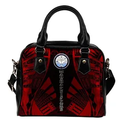 Marshall Islands Shoulder Handbag - Polynesian Tattoo Red