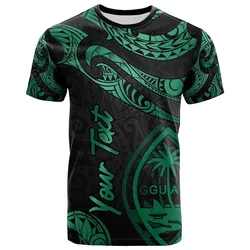 Guam Polynesian Custom Personalised T shirt - Poly Tattoo Green Version