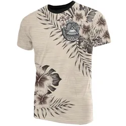 American Samoa T shirt The Beige Hibiscus