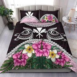 Kanaka Maoli Hawaii Bedding Set, Polynesian Turtle Tropical Hibiscus