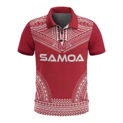 Samoa Polo Shirt - Samoa Coat Of Arms Polynesian Chief Tattoo Flag Version