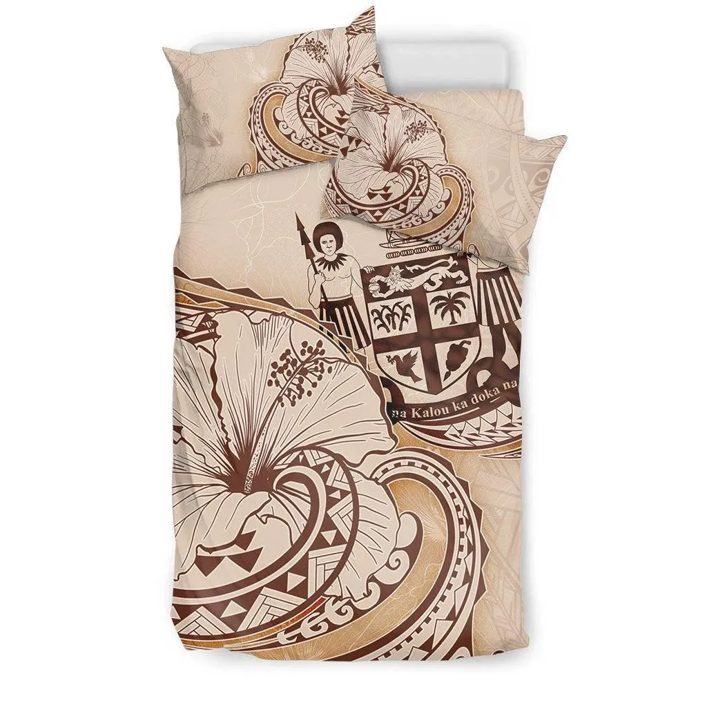 Fiji Bedding Set - Hibiscus Flower Vintage Style