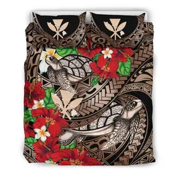 Alohawaii Bedding Set - Cover and Pillow Cases Kanaka Maoli (Hawaiian) - Waves Polynesian Turtle Hibiscus A24