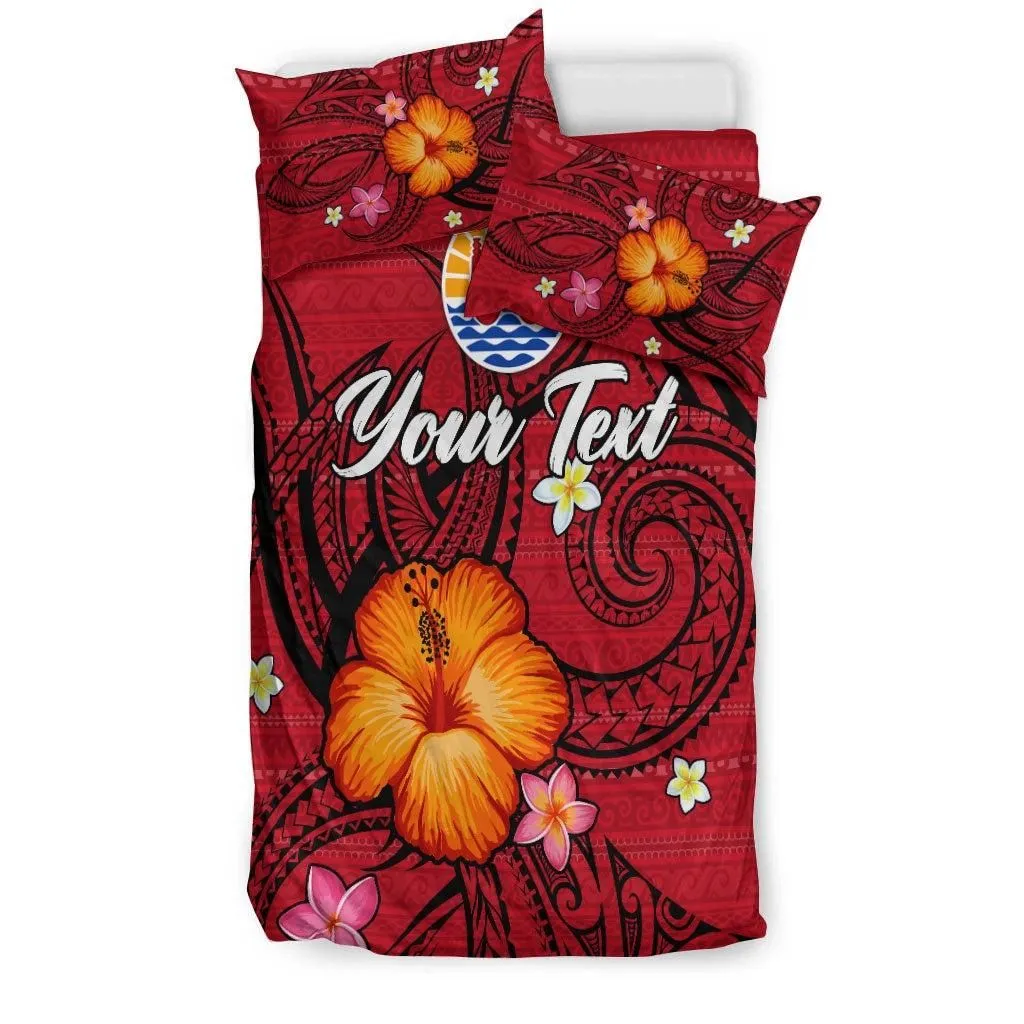(Custom Personalised) Tahiti Maohi Bedding Set - Hibiscus With Tribal LT12