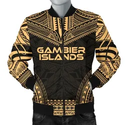 Gambier Islands Polynesian Chief Men's Bomber Jacket - Gold Version - Bn10