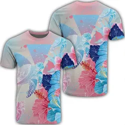 Alohawaii Tee - Hawaii Map Kanaka Hibiscus Polynesian Turtle Swimming T-shirt Sweet Dream Style - AH - J5R