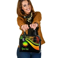 Nauru Custom Personalised Shoulder Handbag - Reggae Polynesian Tentacle Tribal Pattern