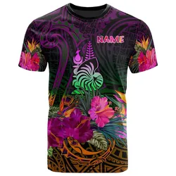 New Caledonia Polynesian Personalised T-Shirt - Summer Hibiscus - BN15
