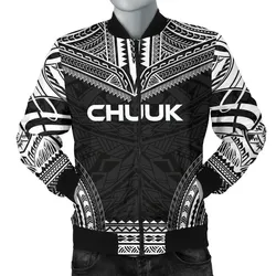 Chuuk Polynesian Chief Mens Bomber Jacket - Black Version
