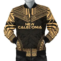 New Caledonia Polynesian Chief Men's Bomber Jacket - Gold Version - Bn10