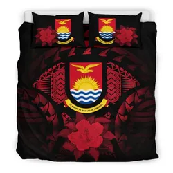 FamilyGater Bedding Set - Cover and Pillow Cases Kiribati Red Hibiscus A24