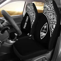 Guam Polynesian Custom Personalised Car Seat Covers - Black Curve - BN12