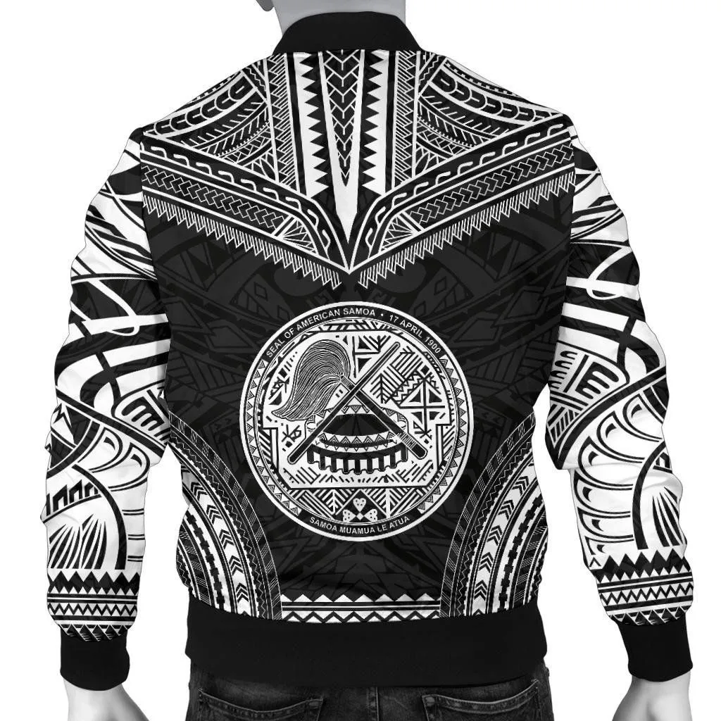 FamilyGater Jacket - Bomber Jacket American Samoa Polynesian Chief - Black Version - Bn10