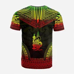 New Caledonia Custom Personalised T shirt - New Caledonia Coat Of Arms Polynesian Chief Tattoo Reggae Version