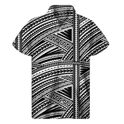 Maori Polynesian Tribal Tattoo Print Men'S Short Sleeve Shirt