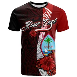 Guam Polynesian Custom Personalised T shirt - Coat Of Arm With Hibiscus