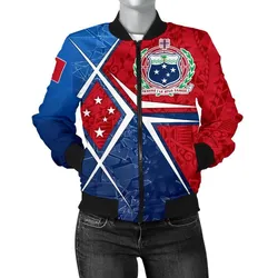 Alohawaii Jacket - Bomber Jacket Samoa Samoa Flag with Polynesian Patterns - BN15
