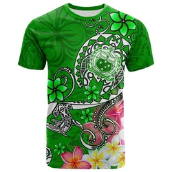 Samoa T-Shirts - Turtle Plumeria (Green)