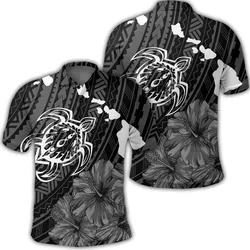 Hawaiian Hibiscus Sea Turtle Swim Polynesian Polo Shirt - AH