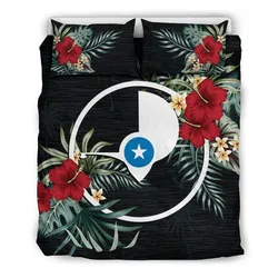 Yap Hibiscus Coat Of Arms Bedding Set A02 Dhc28111368Dd