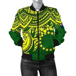 Cook Islands Polynesian \bBomber Jacket (Women)  - \bPolynesian Turtle - BN15