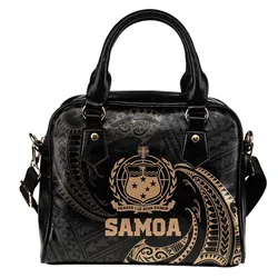 Samoa Polynesian Shoulder Handbag - Gold Tribal Wave
