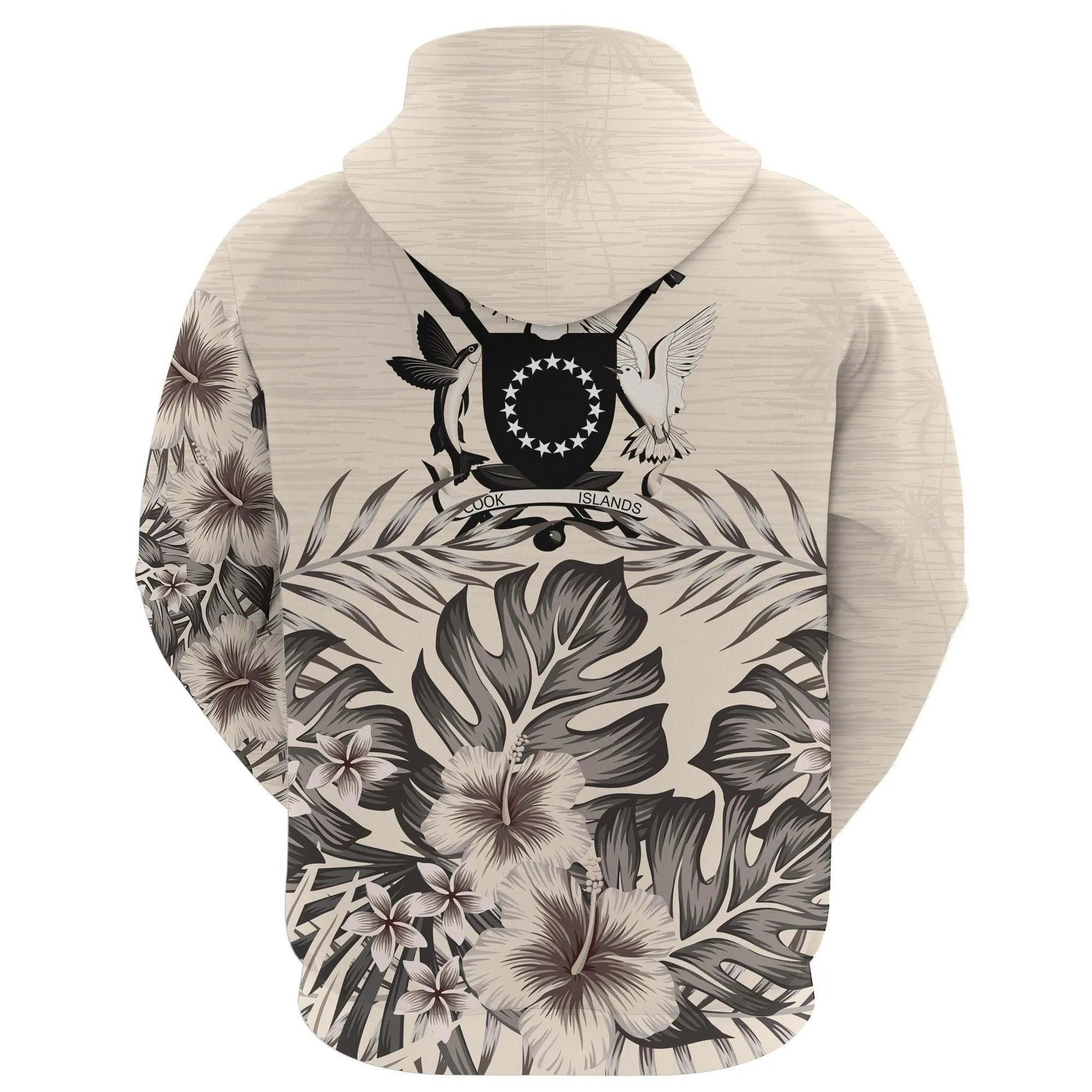 Cook Islands Hoodie The Beige Hibiscus