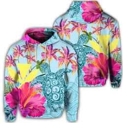 Hawaiian Sea Turtle Hibiscus Kanaka Hoodie