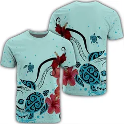 Hawaiian Sea Turtle Hibiscus Brilliant Polynesian T-Shirt - AH