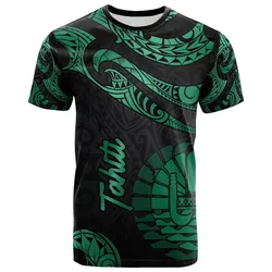 Tahiti Polynesian T shirt - Poly Tattoo Green Version